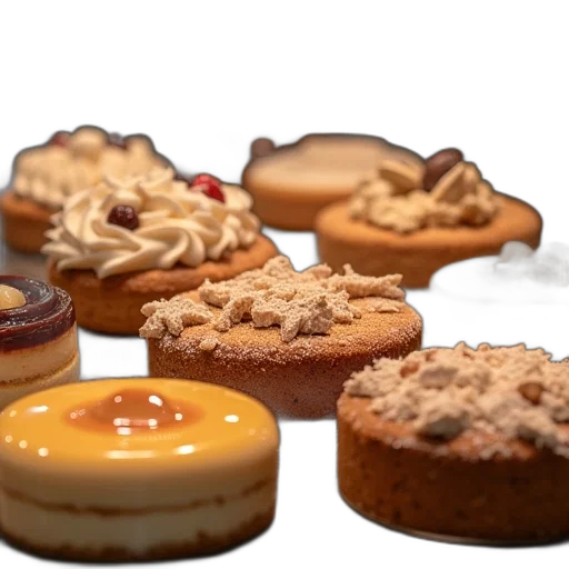 food, 3d render, photorealistic, desserts transparent PNG cut-out