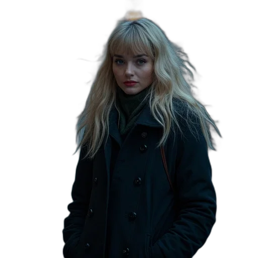 jacket, face, hair, staff transparent PNG cut-out