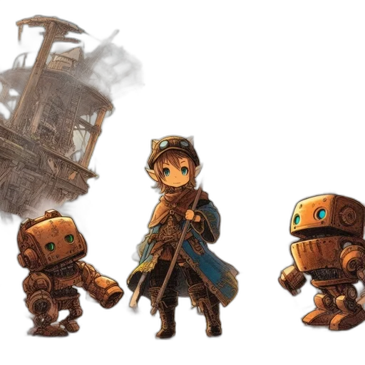 concept art, fantasy art, pixel art, 3d render transparent PNG cut-out