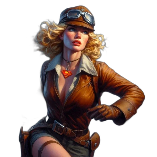 staff, hat, jacket, comic book art transparent PNG cut-out