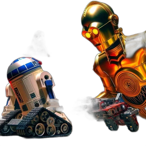 robot, concept art, 3d render, iconic transparent PNG cut-out