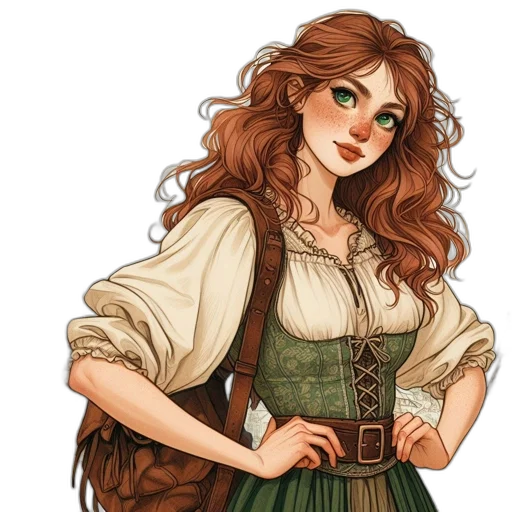 dress, staff, fantasy art, concept art transparent PNG cut-out