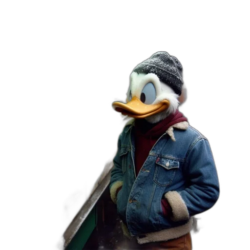 jacket, hat, animal, staff transparent PNG cut-out