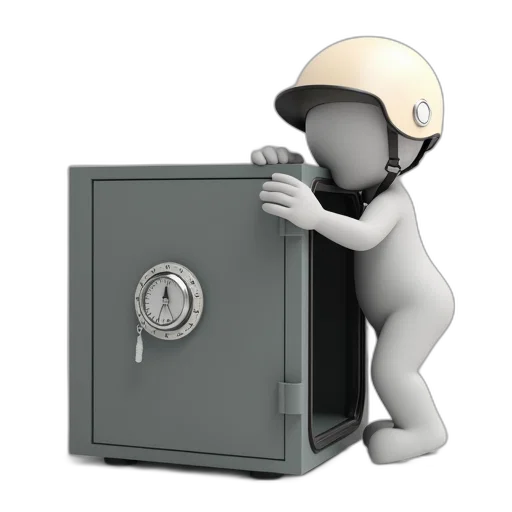character, helmet, climbing, into transparent PNG cut-out