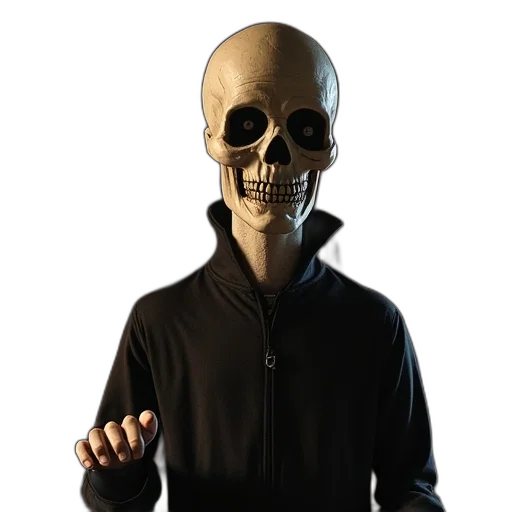 jacket, mask, staff, face transparent PNG cut-out
