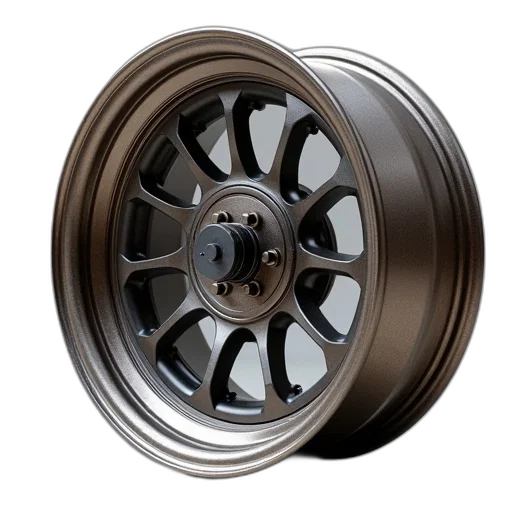 3d render, wheel, assembly, anodized transparent PNG cut-out
