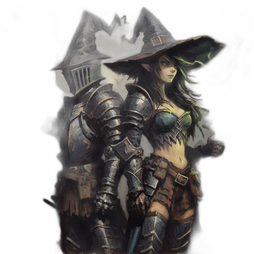 hat, dragon, sword, dress transparent PNG cut-out