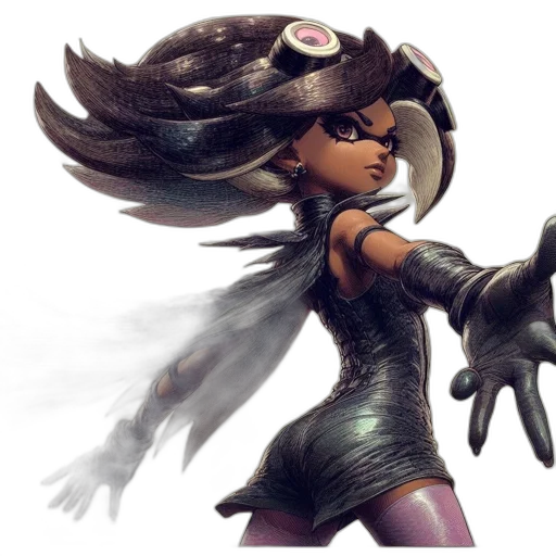 weapon, hair, staff, concept art transparent PNG cut-out