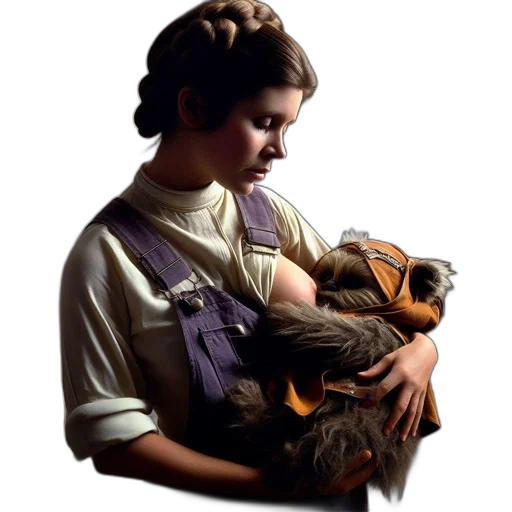 photorealistic, oil painting, concept art, young transparent PNG cut-out