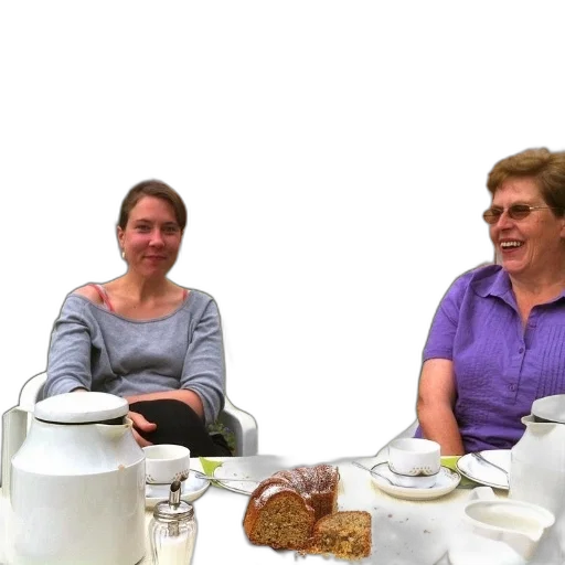 staff, two, women, sit transparent PNG cut-out