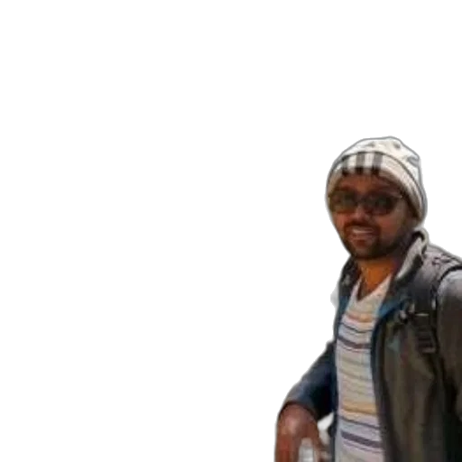 jacket, hat, staff, face transparent PNG cut-out