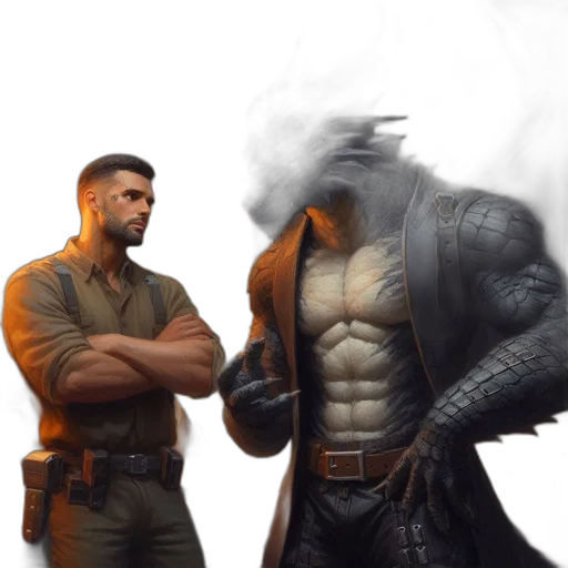 jacket, weapon, staff, concept art transparent PNG cut-out