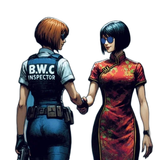 dress, robot, comic book art, concept art transparent PNG cut-out