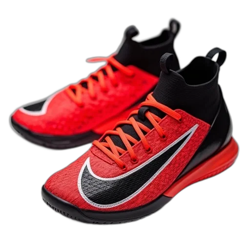 shoes, 3d render, red, nike transparent PNG cut-out