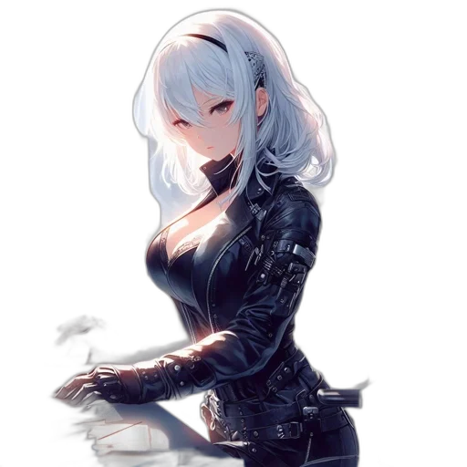 jacket, dress, robot, weapon transparent PNG cut-out