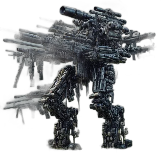 robot, weapon, staff, creature transparent PNG cut-out
