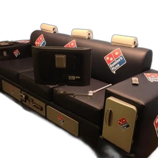 furniture, 3d render, domino, pizza-themed transparent PNG cut-out
