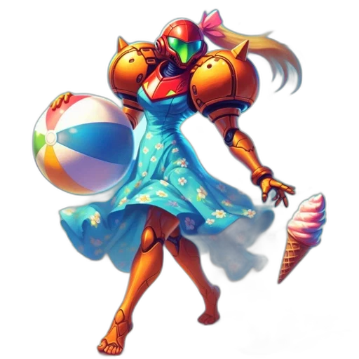 dress, robot, staff, weapon transparent PNG cut-out