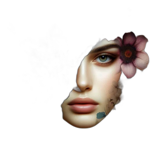 face, mask, flower, jewelry transparent PNG cut-out
