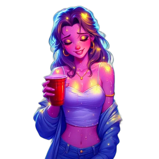 dress, jacket, vaporwave, pixel art transparent PNG cut-out