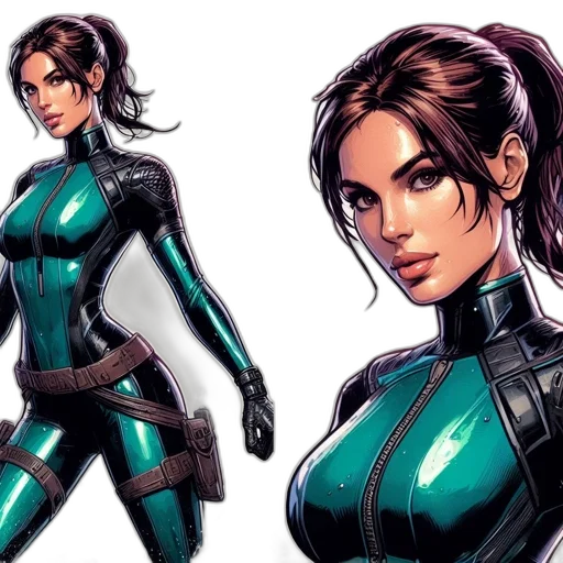 comic book art, concept art, fantasy art, cyberpunk transparent PNG cut-out