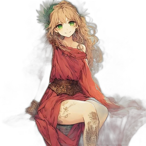 dress, dragon, crown, staff transparent PNG cut-out