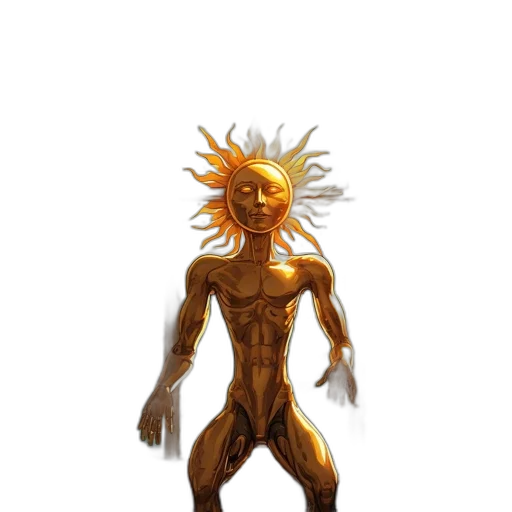 creature, mask, hair, staff transparent PNG cut-out
