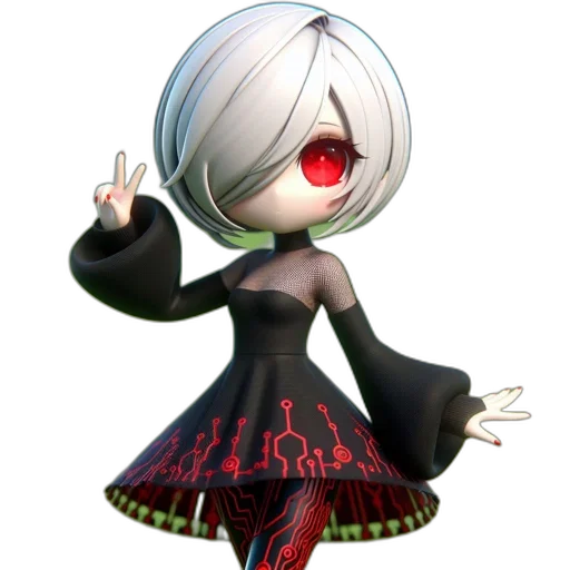 dress, creature, staff, concept art transparent PNG cut-out