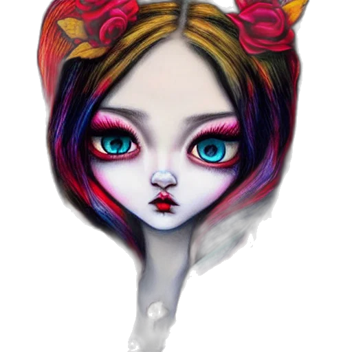 mask, fantasy art, concept art, watercolor transparent PNG cut-out