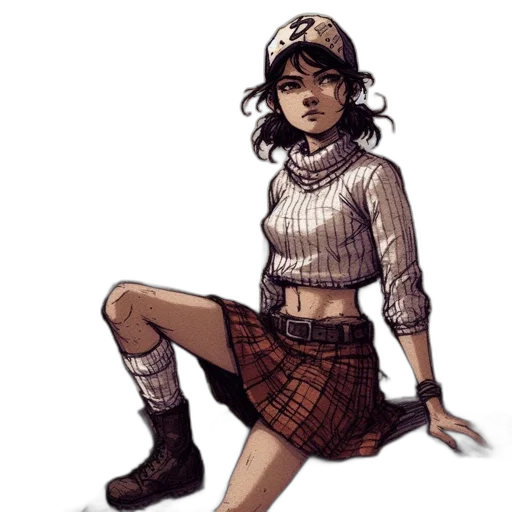 hat, dress, comic book art, concept art transparent PNG cut-out