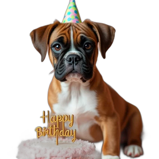 photorealistic, boxer, puppy, dog transparent PNG cut-out