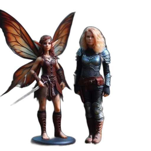 concept art, fantasy art, 3d render, two transparent PNG cut-out