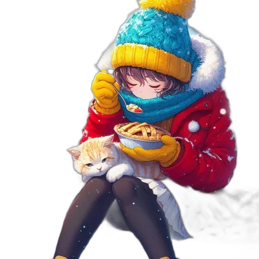 hat, jacket, staff, animal transparent PNG cut-out