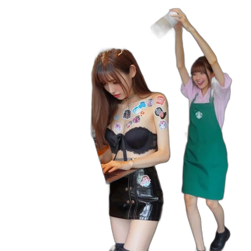 dress, staff, photorealistic, oil painting transparent PNG cut-out