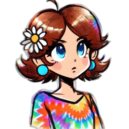 dress, flower, hair, face transparent PNG cut-out