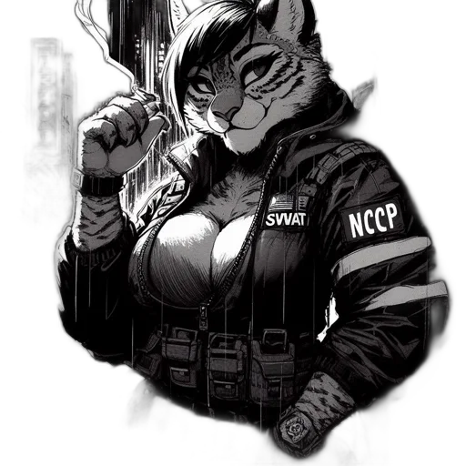 weapon, jacket, animal, cyberpunk transparent PNG cut-out