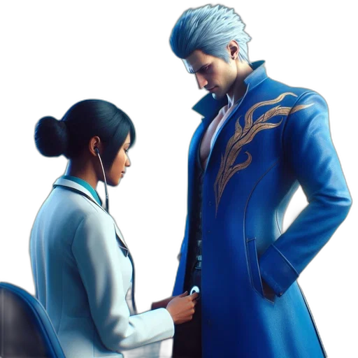 jacket, staff, concept art, 3d render transparent PNG cut-out