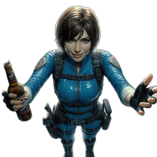 jacket, concept art, cyberpunk, comic book art transparent PNG cut-out