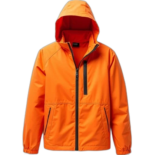 jacket, neon, bright, orange transparent PNG cut-out
