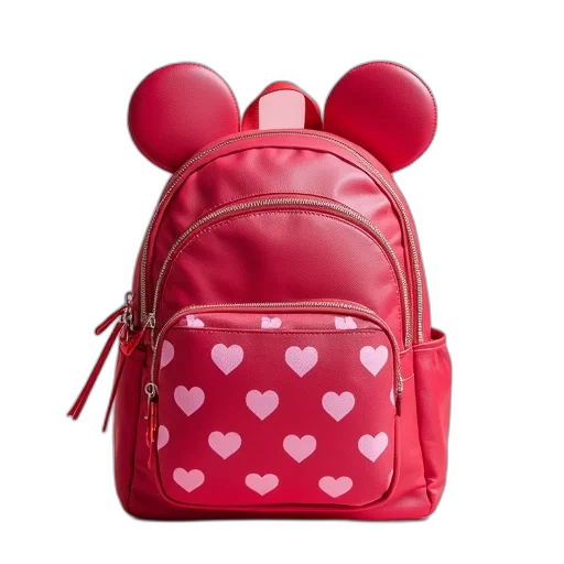 3d render, red, back, school transparent PNG cut-out