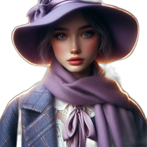 hat, jewelry, face, jacket transparent PNG cut-out
