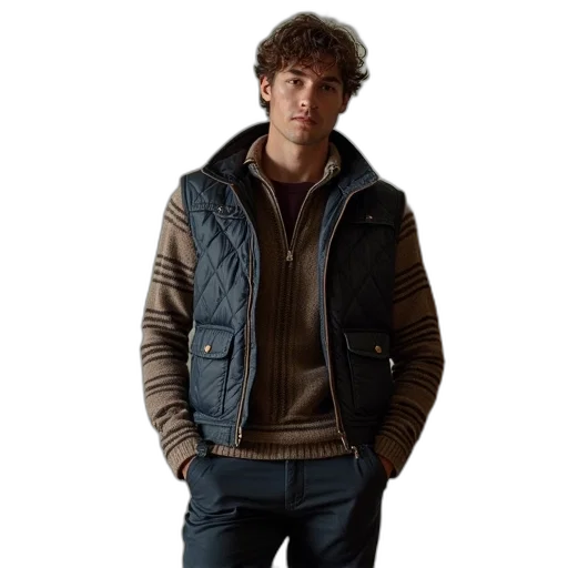 jacket, barbour, quilted, travel transparent PNG cut-out