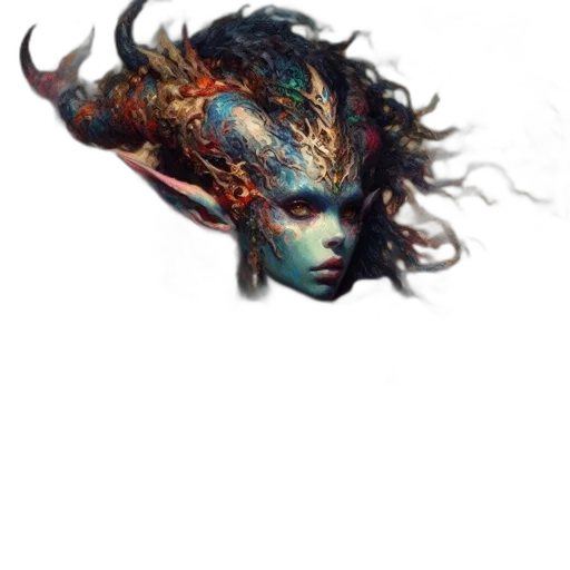 mask, face, dragon, hair transparent PNG cut-out