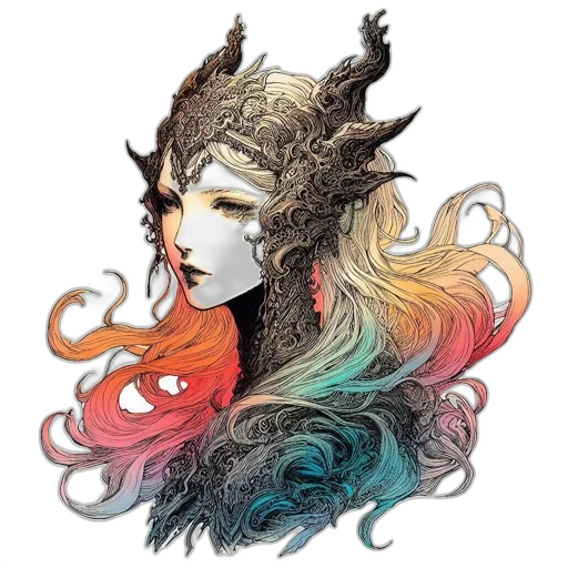 mask, crown, hair, dragon transparent PNG cut-out