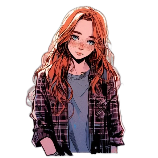 jacket, hair, face, comic book art transparent PNG cut-out