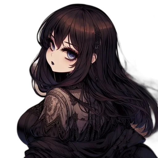 dress, hair, mask, face transparent PNG cut-out