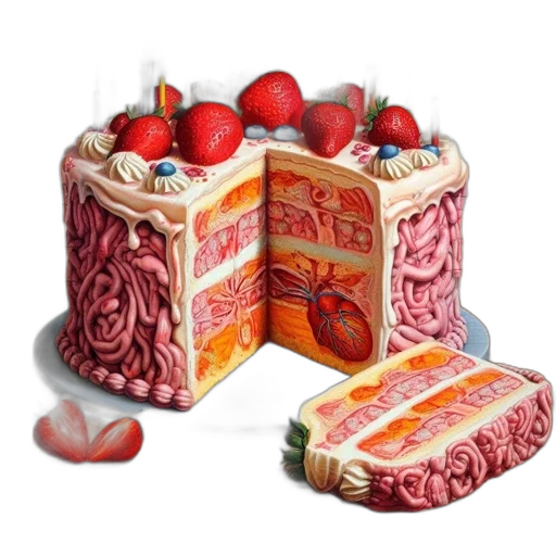 food, crown, photorealistic, 3d render transparent PNG cut-out