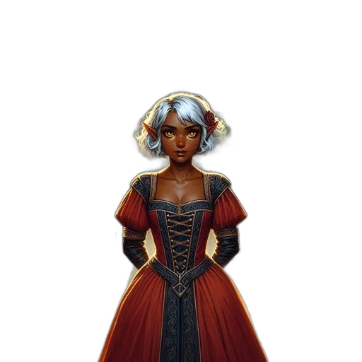 dress, crown, staff, concept art transparent PNG cut-out