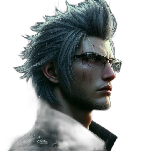 face, jacket, concept art, photorealistic transparent PNG cut-out