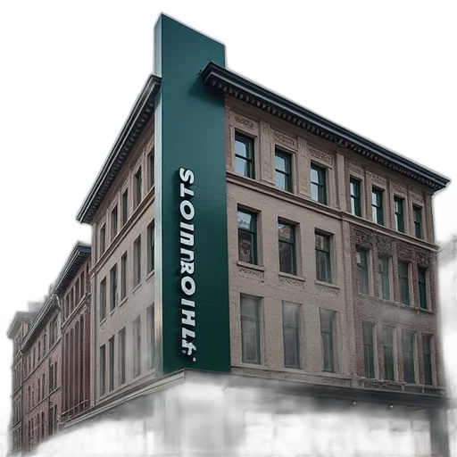 building, 3d render, photorealistic, city street transparent PNG cut-out